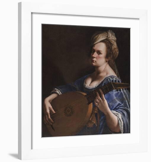 Self-Portrait as a Lute Player, c.1615-18-Artemisia Gentileschi-Framed Premium Giclee Print