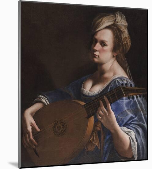 Self-Portrait as a Lute Player, c.1615-18-Artemisia Gentileschi-Mounted Premium Giclee Print