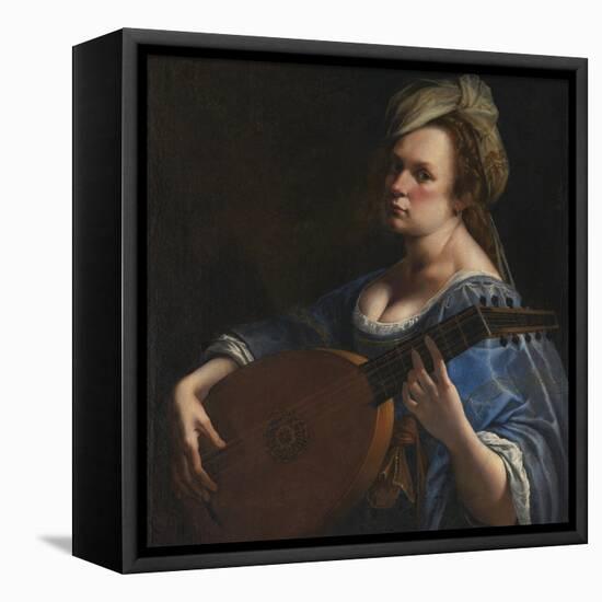 Self-Portrait as a Lute Player-Artemisia Gentileschi-Framed Premier Image Canvas