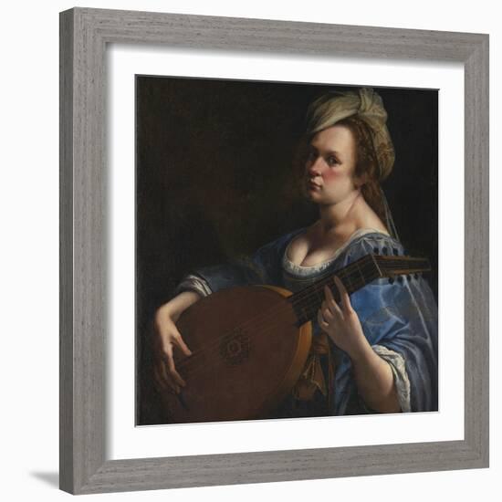 Self-Portrait as a Lute Player-Artemisia Gentileschi-Framed Giclee Print