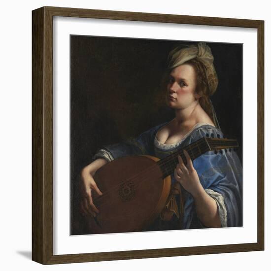 Self-Portrait as a Lute Player-Artemisia Gentileschi-Framed Giclee Print