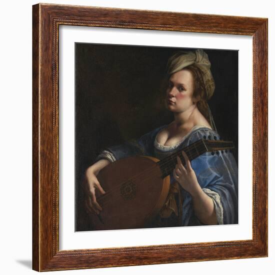 Self-Portrait as a Lute Player-Artemisia Gentileschi-Framed Giclee Print