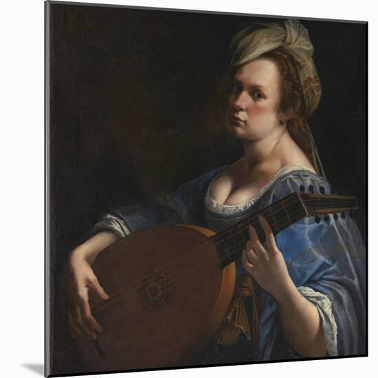 Self-Portrait as a Lute Player-Artemisia Gentileschi-Mounted Giclee Print