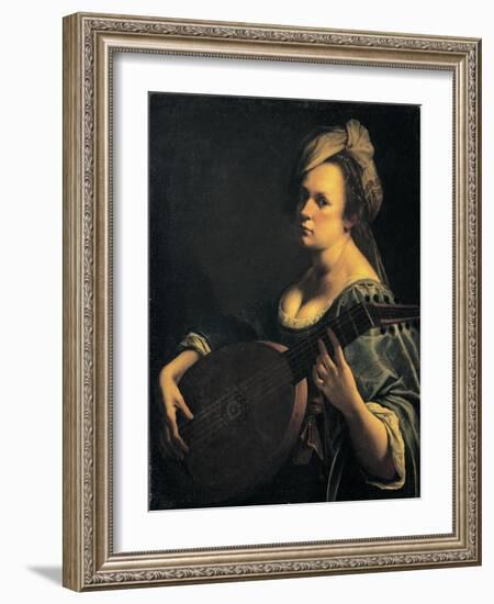 Self-Portrait as a Lute Player-Artemisia Gentileschi-Framed Giclee Print