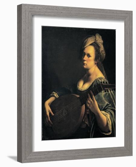 Self-Portrait as a Lute Player-Artemisia Gentileschi-Framed Giclee Print