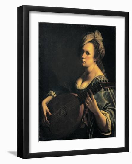 Self-Portrait as a Lute Player-Artemisia Gentileschi-Framed Giclee Print