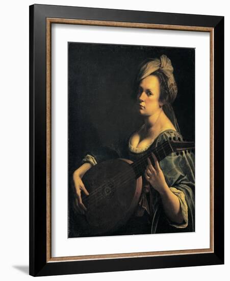 Self-Portrait as a Lute Player-Artemisia Gentileschi-Framed Giclee Print