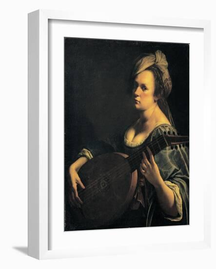 Self-Portrait as a Lute Player-Artemisia Gentileschi-Framed Giclee Print