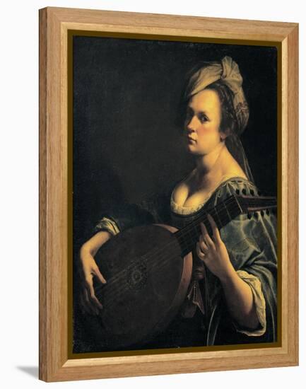 Self-Portrait as a Lute Player-Artemisia Gentileschi-Framed Premier Image Canvas