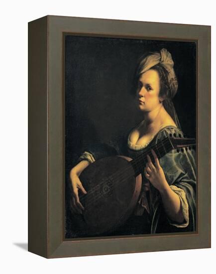 Self-Portrait as a Lute Player-Artemisia Gentileschi-Framed Premier Image Canvas