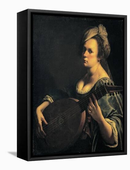 Self-Portrait as a Lute Player-Artemisia Gentileschi-Framed Premier Image Canvas