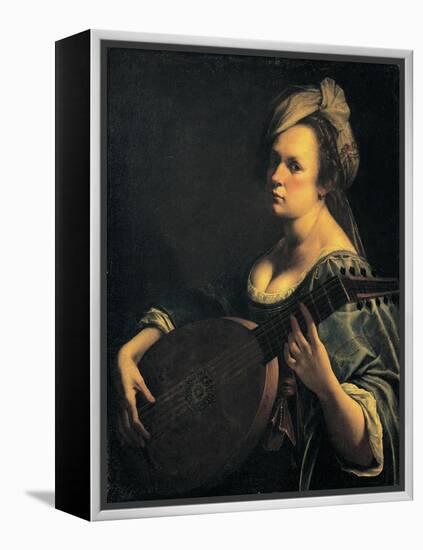 Self-Portrait as a Lute Player-Artemisia Gentileschi-Framed Premier Image Canvas