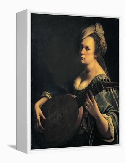 Self-Portrait as a Lute Player-Artemisia Gentileschi-Framed Premier Image Canvas