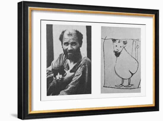 Self Portrait as Genitalia, C.1915-Gustav Klimt-Framed Giclee Print