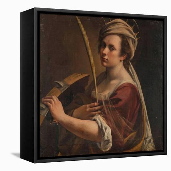 Self-Portrait as Saint Catherine of Alexandria, C.1616 (Oil on Canvas)-Artemisia Gentileschi-Framed Premier Image Canvas