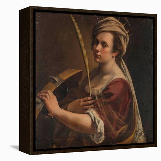 Self-Portrait as Saint Catherine of Alexandria, C.1616 (Oil on Canvas)-Artemisia Gentileschi-Framed Premier Image Canvas