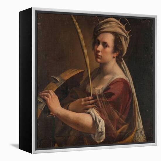 Self-Portrait as Saint Catherine of Alexandria, C.1616 (Oil on Canvas)-Artemisia Gentileschi-Framed Premier Image Canvas