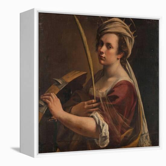 Self-Portrait as Saint Catherine of Alexandria, C.1616 (Oil on Canvas)-Artemisia Gentileschi-Framed Premier Image Canvas