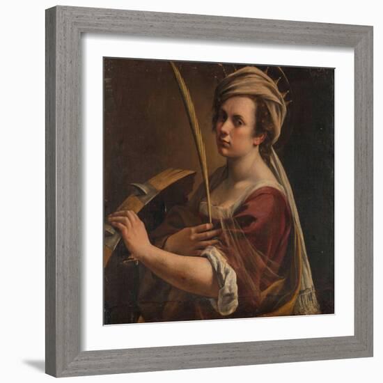 Self-Portrait as Saint Catherine of Alexandria, C.1616 (Oil on Canvas)-Artemisia Gentileschi-Framed Giclee Print