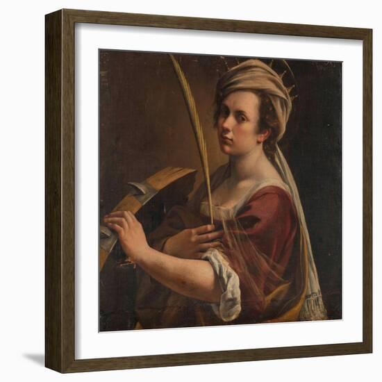 Self-Portrait as Saint Catherine of Alexandria, C.1616 (Oil on Canvas)-Artemisia Gentileschi-Framed Giclee Print