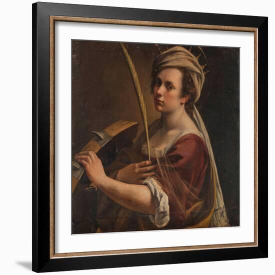 Self-Portrait as Saint Catherine of Alexandria, C.1616 (Oil on Canvas)-Artemisia Gentileschi-Framed Giclee Print