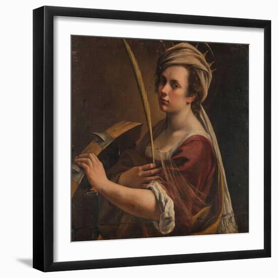 Self-Portrait as Saint Catherine of Alexandria, C.1616 (Oil on Canvas)-Artemisia Gentileschi-Framed Giclee Print