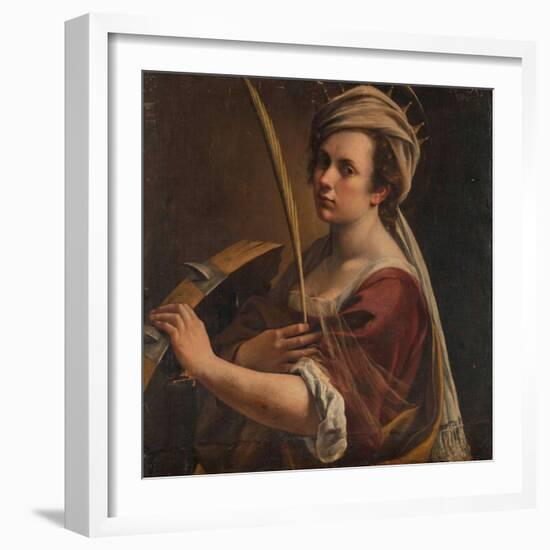 Self-Portrait as Saint Catherine of Alexandria, C.1616 (Oil on Canvas)-Artemisia Gentileschi-Framed Giclee Print