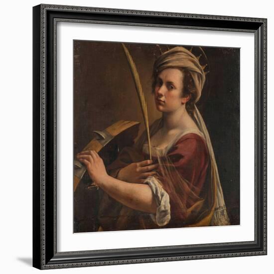 Self-Portrait as Saint Catherine of Alexandria, C.1616 (Oil on Canvas)-Artemisia Gentileschi-Framed Giclee Print