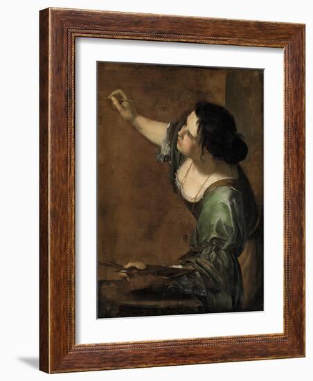 Self-Portrait as the Allegory of Painting, c.1638-9-Artemisia Gentileschi-Framed Premium Giclee Print