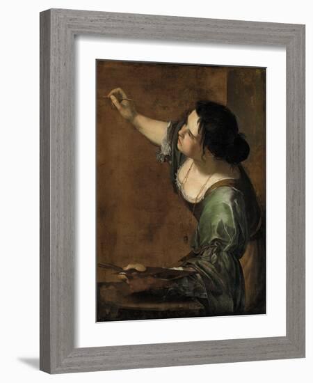 Self-Portrait as the Allegory of Painting, c.1638-9-Artemisia Gentileschi-Framed Premium Giclee Print