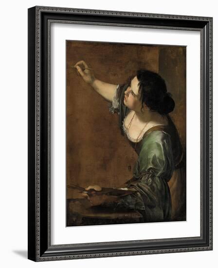 Self-Portrait as the Allegory of Painting, c.1638-9-Artemisia Gentileschi-Framed Premium Giclee Print