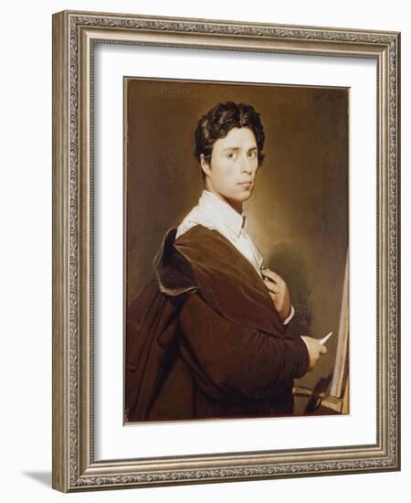Self-Portrait at 24 Years - Painting by Jean Auguste Dominique Ingres (1780-1867) Oil on Canvas, 18-Jean Auguste Dominique Ingres-Framed Giclee Print