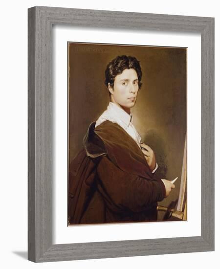 Self-Portrait at 24 Years - Painting by Jean Auguste Dominique Ingres (1780-1867) Oil on Canvas, 18-Jean Auguste Dominique Ingres-Framed Giclee Print