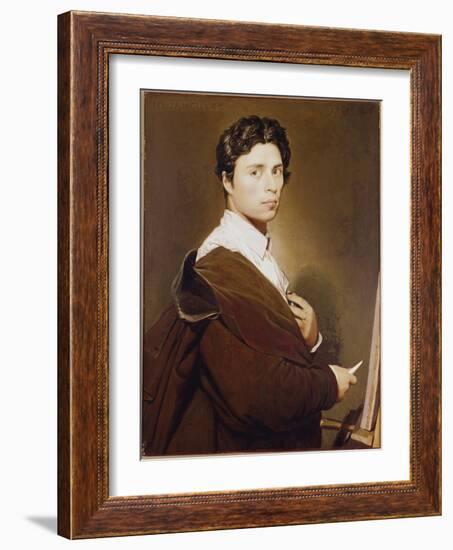 Self-Portrait at 24 Years - Painting by Jean Auguste Dominique Ingres (1780-1867) Oil on Canvas, 18-Jean Auguste Dominique Ingres-Framed Giclee Print