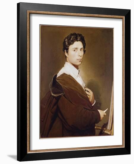 Self-Portrait at 24 Years - Painting by Jean Auguste Dominique Ingres (1780-1867) Oil on Canvas, 18-Jean Auguste Dominique Ingres-Framed Giclee Print