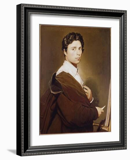 Self-Portrait at 24 Years - Painting by Jean Auguste Dominique Ingres (1780-1867) Oil on Canvas, 18-Jean Auguste Dominique Ingres-Framed Giclee Print