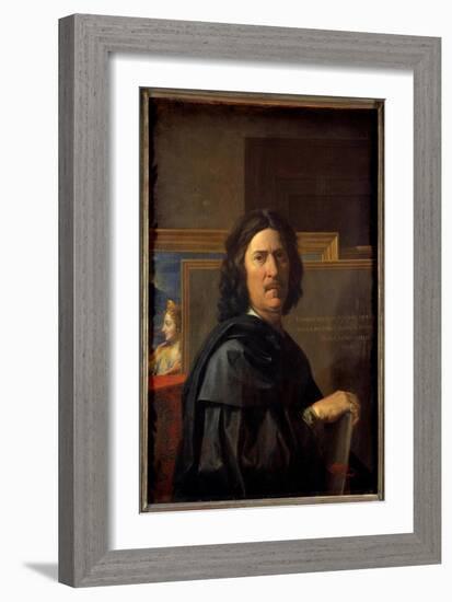 Self-Portrait at the Age of 56, 1650 (Oil on Canvas)-Nicolas Poussin-Framed Giclee Print