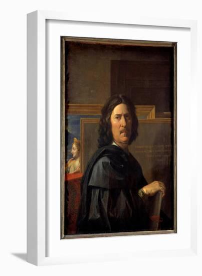 Self-Portrait at the Age of 56, 1650 (Oil on Canvas)-Nicolas Poussin-Framed Giclee Print