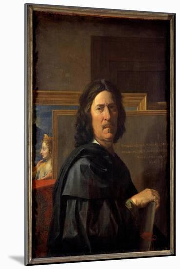 Self-Portrait at the Age of 56, 1650 (Oil on Canvas)-Nicolas Poussin-Mounted Giclee Print