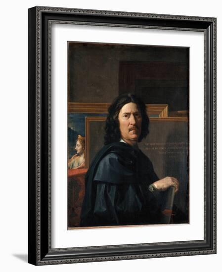 Self-Portrait at the Age of 56 - Oil on Canvas, 1650-Nicolas Poussin-Framed Giclee Print