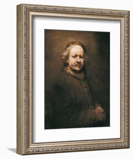 Self-Portrait at the Age of 63-Rembrandt van Rijn-Framed Premium Giclee Print