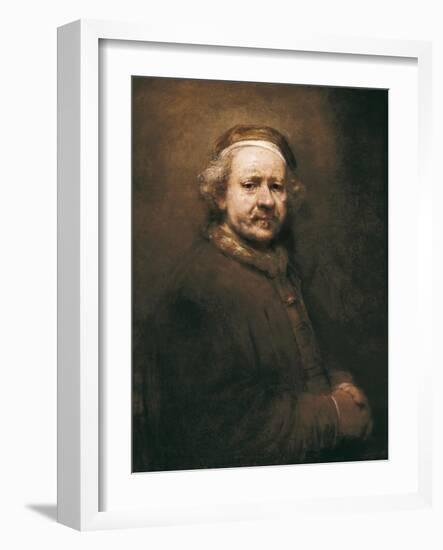 Self-Portrait at the Age of 63-Rembrandt van Rijn-Framed Art Print