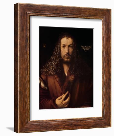 Self Portrait at the Age of Twenty-Eight, 1500-Albrecht Dürer-Framed Premium Giclee Print