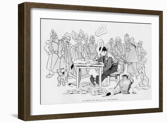 Self Portrait at Work, 1901-Benjamin Rabier-Framed Giclee Print