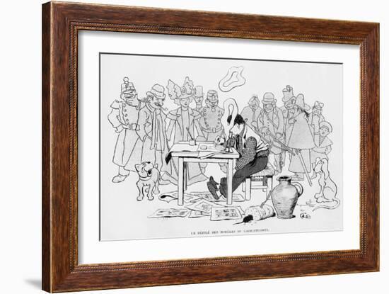 Self Portrait at Work, 1901-Benjamin Rabier-Framed Giclee Print