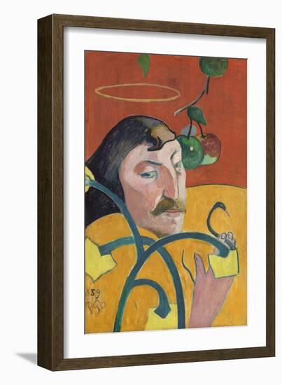 Self-Portrait, by Paul Gauguin, 1889, French Post-Impressionist painting,-Paul Gauguin-Framed Art Print