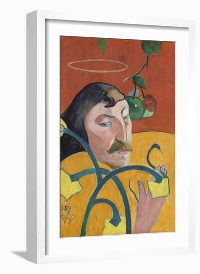 Self-Portrait, by Paul Gauguin, 1889, French Post-Impressionist painting,-Paul Gauguin-Framed Art Print