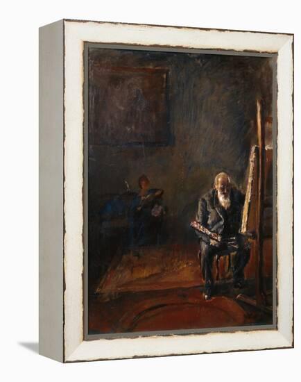 Self-Portrait by the Easel, 1912-14-Christian Krohg-Framed Premier Image Canvas