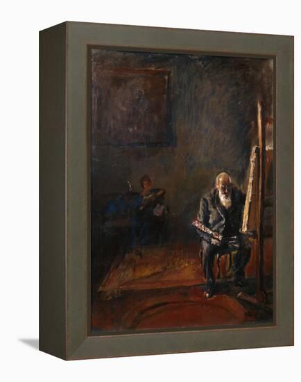 Self-Portrait by the Easel, 1912-14-Christian Krohg-Framed Premier Image Canvas