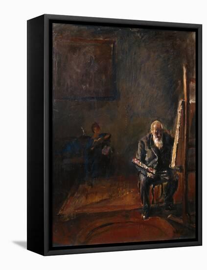 Self-Portrait by the Easel, 1912-14-Christian Krohg-Framed Premier Image Canvas